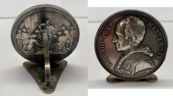 Leone XIII (1878-1903) Medaglia anno IX - Trasformata in segnaposto - Ag - Colpetti