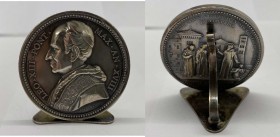 Leone XIII (1878-1903) Medaglia anno XVIII - Trasformata in segnaposto - Ag