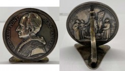 Leone XIII (1878-1903) Medaglia anno XIX - Trasformata in segnaposto - Ag