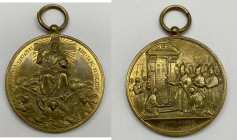 Leone XIII (1878-1903) Medaglia anno XXIII - Cristo su Nubi e apertura porta santa 1900 - Ae dorato gr.26 Ø mm39