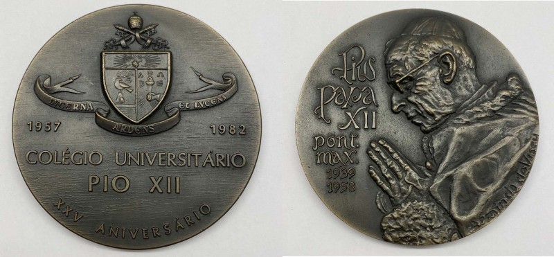 Pio XII (1939-1958) Medaglia postuma per ricordare il 25°anniversario del colleg...