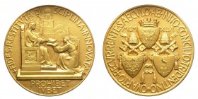 Pio XII (1939-1958) Medaglia 1946 - 400° Anniversario Concilio Ecumenico Trento - Ae dorato - RR MOLTO RARA Gr.56 Ø mm50