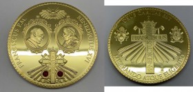 Francesco (2013) Medaglia Elezione al pontificato su rinuncia di Benedetto XVI - Ae Dorato fondo specchio gr.118,90 Ø mm70