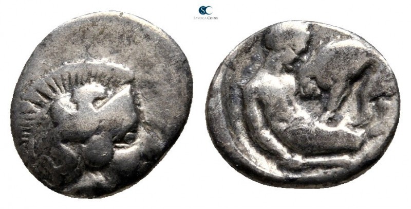 Calabria. Taras circa 280-228 BC. 
Diobol AR

12 mm., 1,02 g.



very fin...