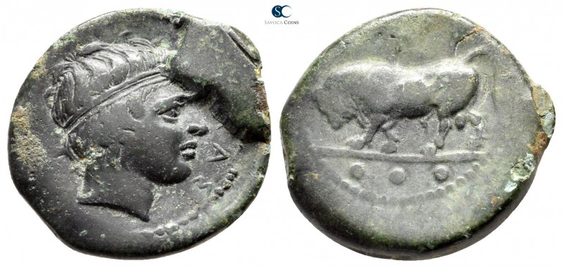 Sicily. Gela circa 420-405 BC. 
Tetras Æ

18 mm., 3,86 g.



very fine