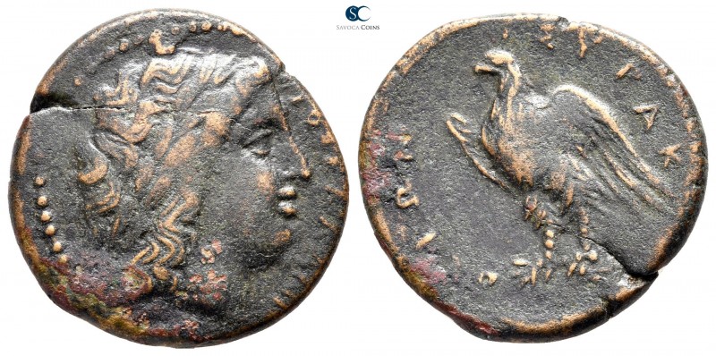 Sicily. Syracuse. Hiketas II 287-278 BC. 
Bronze Æ

23 mm., 6,41 g.



ve...