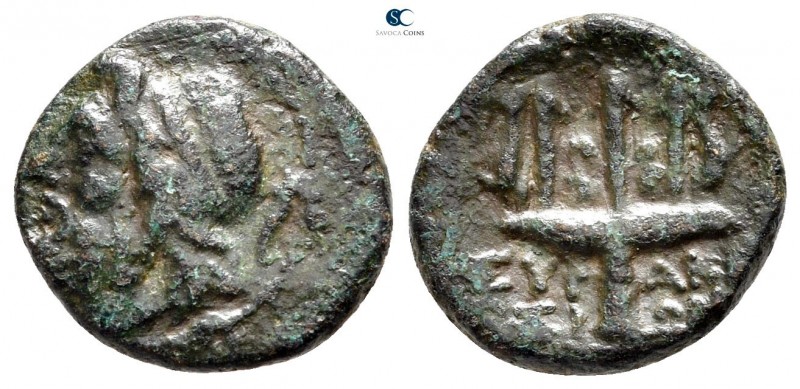 Sicily. Syracuse 214-212 BC. 
Bronze Æ

13 mm., 1,70 g.



very fine