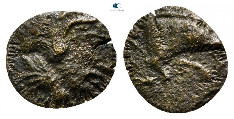Kings of Macedon. Aigai or Pella. Amyntas III 393-369 BC. 
Bronze Æ

11 mm., ...