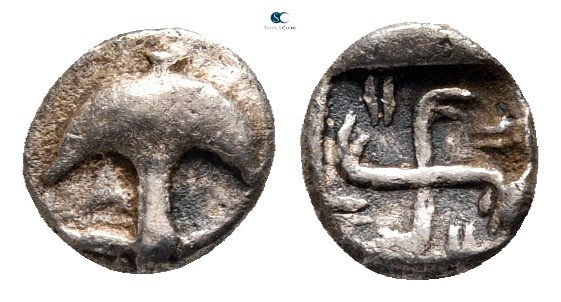 Thrace. Apollonia Pontica circa 494-470 BC. 
Hemiobol AR

7 mm., 0,36 g.

...