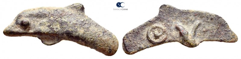 Scythia. Olbia circa 525-410 BC. 
Cast dolphin Æ

23 mm., 1,30 g.



very...