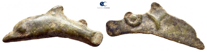 Scythia. Olbia circa 437-410 BC. 
Cast dolphin Æ

26 mm., 1,31 g.



very...