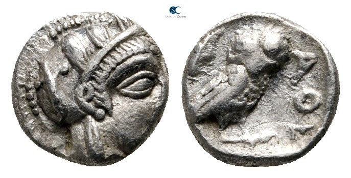 Attica. Athens circa 454-404 BC. 
Obol AR

8 mm., 0,66 g.



very fine