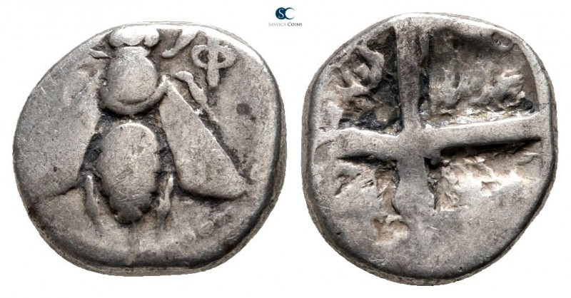 Ionia. Ephesos circa 350-325 BC. 
Hemidrachm AR

11 mm., 1,69 g.



nearl...