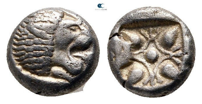 Ionia. Miletos circa 520-480 BC. 
Diobol AR

7 mm., 1,11 g.



very fine