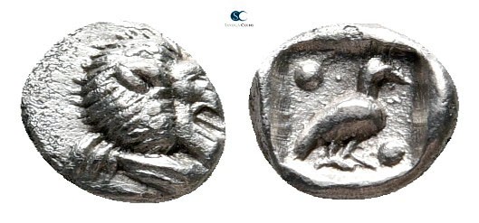 Caria. Mylasa 420-390 BC. 
Tetartemorion AR

6 mm., 0,28 g.



nearly ext...