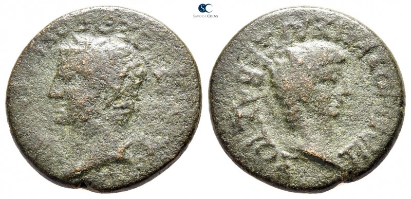 Macedon. Edessa. Augustus with Tiberius 27 BC-AD 14. 
Bronze Æ

22 mm., 7,57 ...