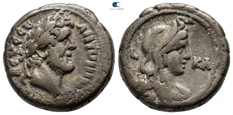 Egypt. Alexandria. Antoninus Pius AD 138-161. Dated RY 21=AD 157-158
Billon-Tet...