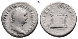Domitian as Caesar AD 69-81. Struck under Titus 80 AD. Rome. Denarius AR