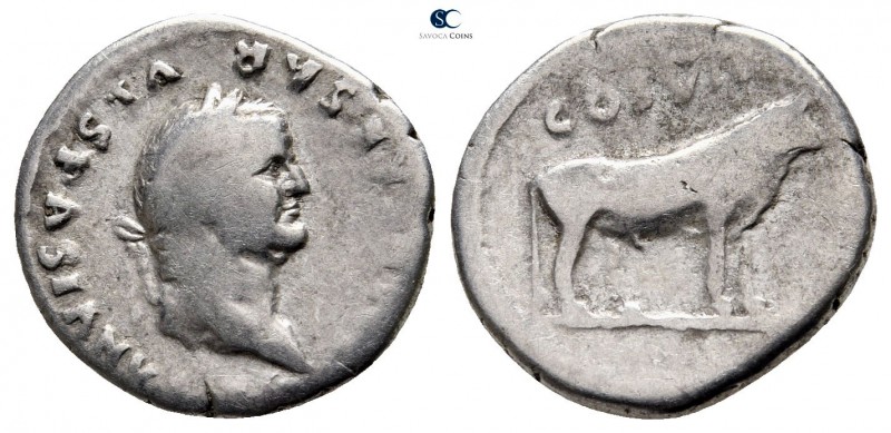 Vespasian AD 69-79. Rome
Denarius AR

17 mm., 3,10 g.



very fine