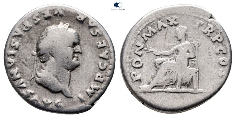Vespasian AD 69-79. Rome
Denarius AR

18 mm., 3,08 g.



very fine