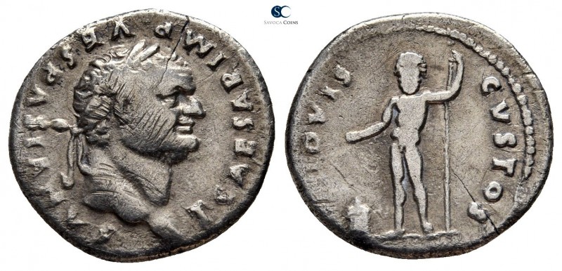 Titus AD 79-81. Rome
Denarius AR

19 mm., 3,01 g.



nearly very fine