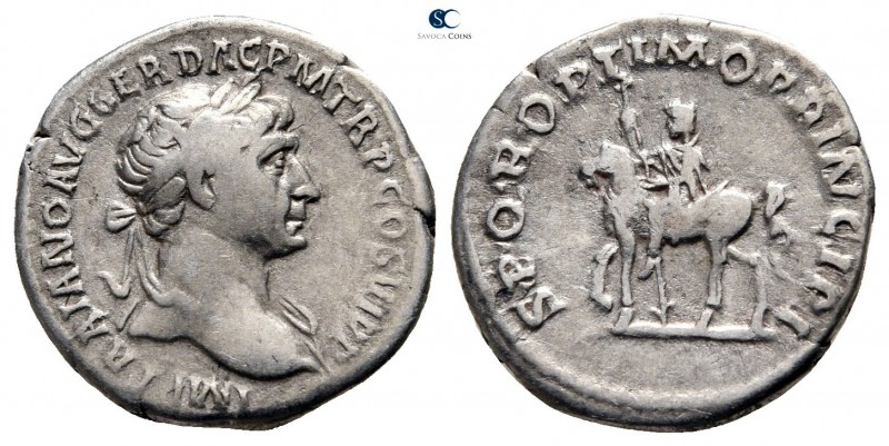 Trajan AD 98-117. Rome
Denarius AR

18 mm., 3,06 g.



very fine