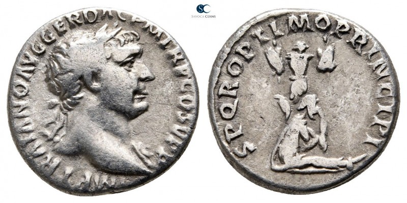 Trajan AD 98-117. Rome
Denarius AR

17 mm., 3,27 g.



very fine