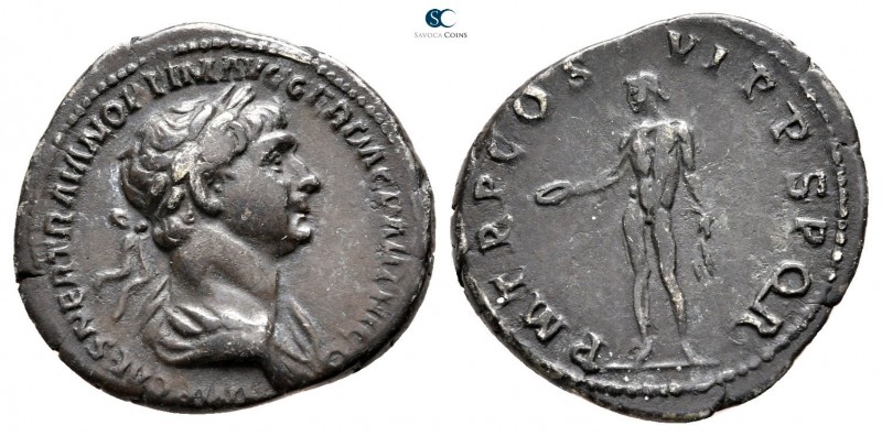 Trajan AD 98-117. Rome
Denarius AR

19 mm., 2,98 g.



very fine