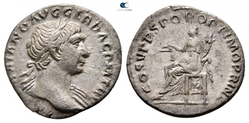 Trajan AD 98-117. Rome
Denarius AR

17 mm., 3,07 g.



very fine