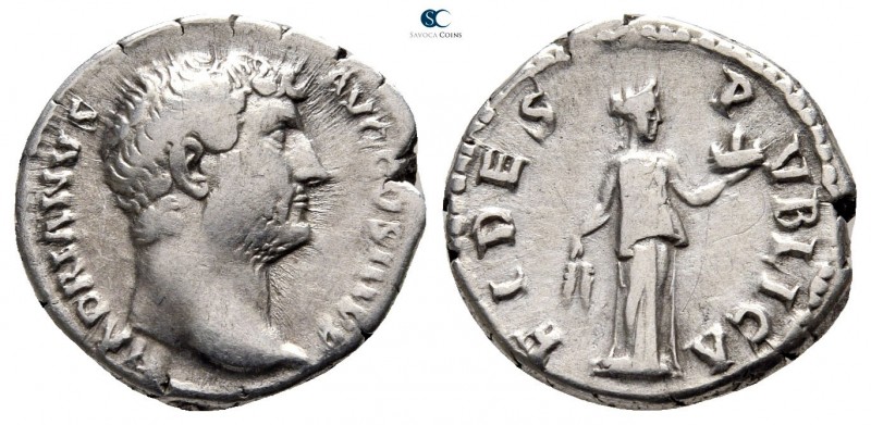 Hadrian AD 117-138. Rome
Denarius AR

17 mm., 3,23 g.



very fine