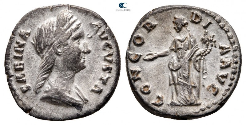 Sabina Augusta AD 128-137. Rome
Denarius AR

17 mm., 2,81 g.



very fine