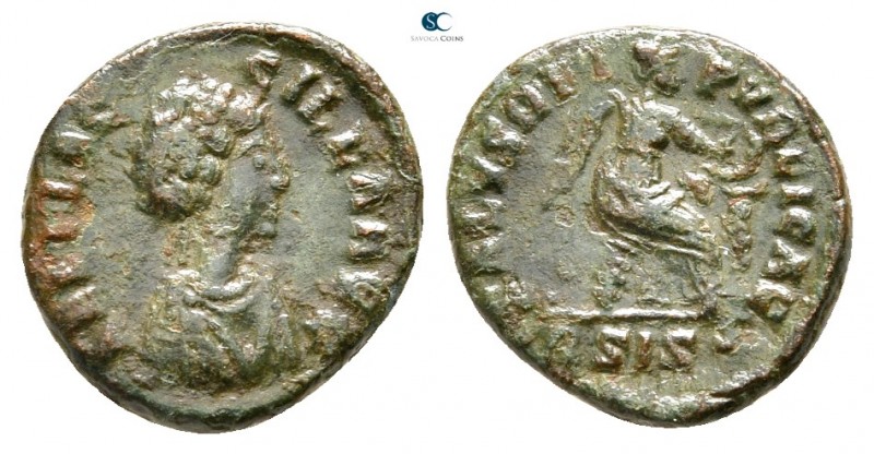 Aelia Flacilla AD 383-386. Siscia
Follis Æ

12 mm., 1,15 g.



nearly ver...