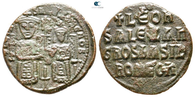 Leo VI with Alexander AD 886-912. Constantinople
Follis Æ

25 mm., 5,89 g.
...