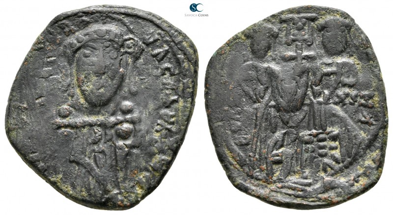 Michael VII Doukas AD 1071-1078. Overstruck on a follis of Constantine X Ducas a...