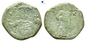 John II Comnenus AD 1118-1143. Thessalonica. Half follis Æ