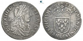 France. Louis XIV 'the Sun King' AD 1643-1715. 1/12 Ecu AR 1663