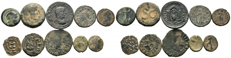 A mixed Lot of 10 Ancient Coins,About fine to about very fine. LOT SOLD AS IS, N...