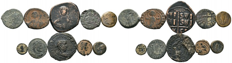 A mixed Lot of 10 Ancient Coins,About fine to about very fine. LOT SOLD AS IS, N...