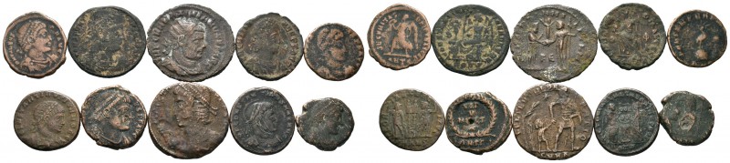 A mixed Lot of 10 Ancient Coins,About fine to about very fine. LOT SOLD AS IS, N...