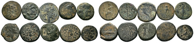 A mixed Lot of 10 Ancient Coins,About fine to about very fine. LOT SOLD AS IS, N...