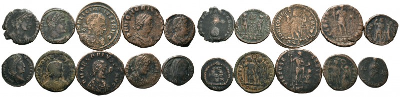 A mixed Lot of 10 Ancient Coins,About fine to about very fine. LOT SOLD AS IS, N...