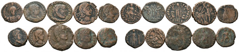 A mixed Lot of 10 Ancient Coins,About fine to about very fine. LOT SOLD AS IS, N...