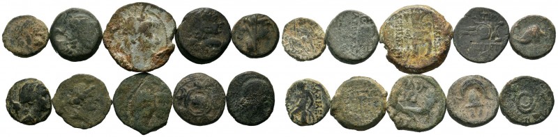 A mixed Lot of 10 Ancient Coins,About fine to about very fine. LOT SOLD AS IS, N...