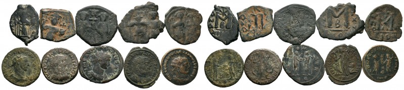 A mixed Lot of 10 Ancient Coins,About fine to about very fine. LOT SOLD AS IS, N...