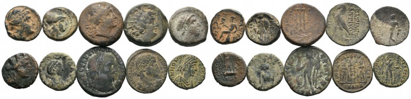 A mixed Lot of 10 Ancient Coins,About fine to about very fine. LOT SOLD AS IS, N...