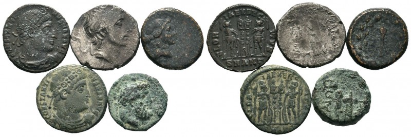 A mixed Lot of 5 Ancient Coins,About fine to about very fine. LOT SOLD AS IS, NO...