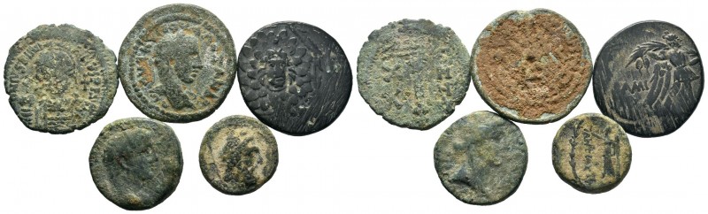 A mixed Lot of 5 Ancient Coins,About fine to about very fine. LOT SOLD AS IS, NO...