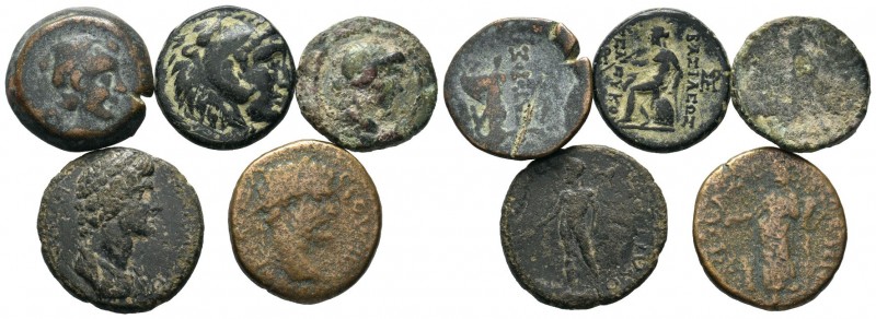 A mixed Lot of 5 Ancient Coins,About fine to about very fine. LOT SOLD AS IS, NO...