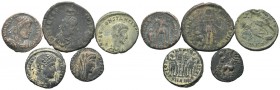 A mixed Lot of 5 Ancient Coins,About fine to about very fine. LOT SOLD AS IS, NO RETURNS.