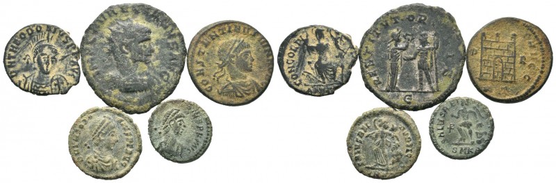 A mixed Lot of 5 Ancient Coins,About fine to about very fine. LOT SOLD AS IS, NO...